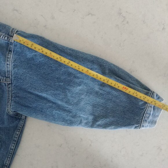 Vintage Gap cropped bracelet sleeve 100% cotton blue denim jean jacket Medium - Picture 8 of 16